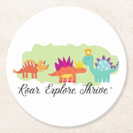 Dinosaurier Runder Pappuntersetzer