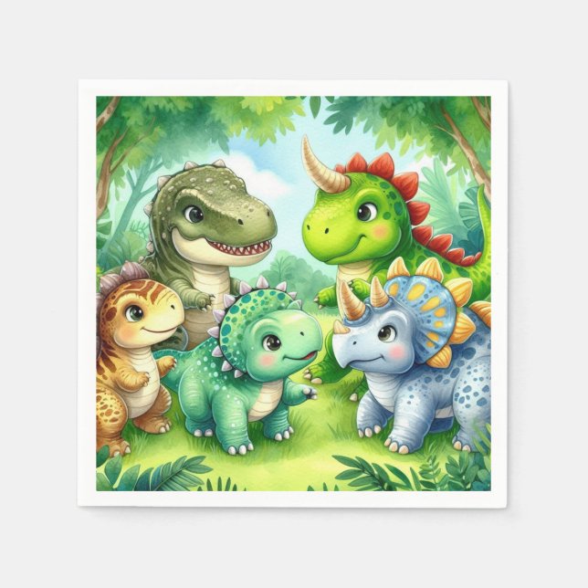Dinosaurier Serviette (Vorderseite)