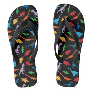 Dinosaurier, sieben Arten Silhouette Muster Flip Flops