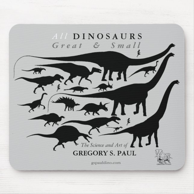 Dinosaurier-Silhouetten Mousepad Gregory Paul (Vorne)