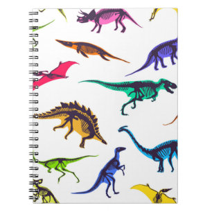 Dinosaurier-Silhouetten: Vintages Skizzenmuster. Notizblock