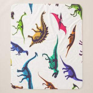 Dinosaurier-Silhouetten: Vintages Skizzenmuster. Sherpadecke