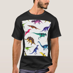 Dinosaurier-Silhouetten: Vintages Skizzenmuster. T-Shirt