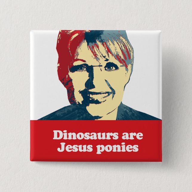 Dinosaurier sind Jesus-Ponys Button (Vorderseite)