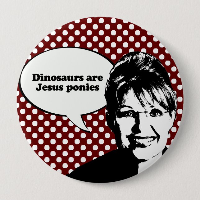 Dinosaurier sind Jesus-Ponys Button (Vorderseite)