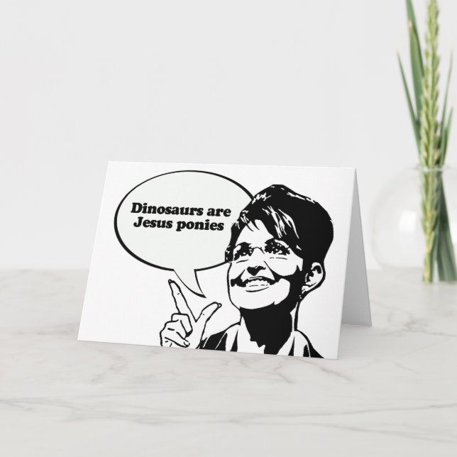 Dinosaurier sind Jesus-Ponys Karte (Vorderseite)