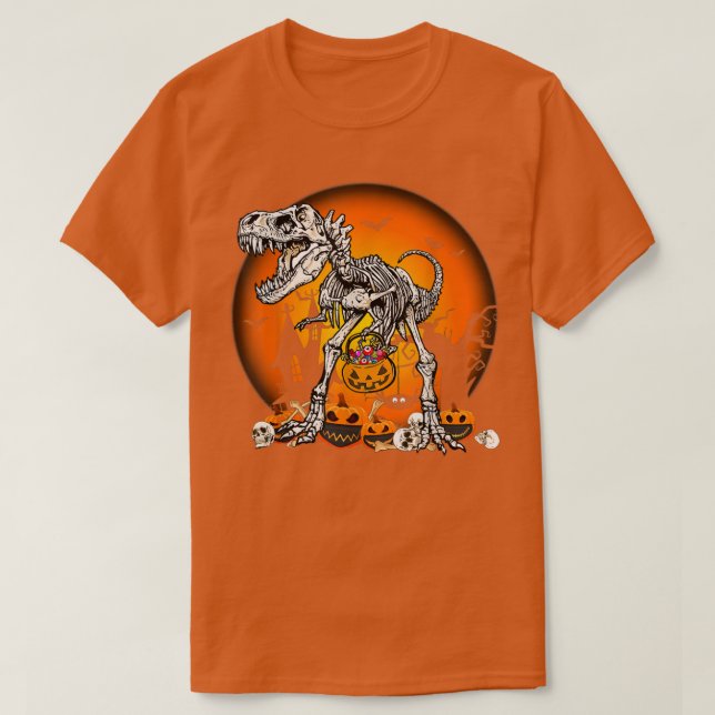 Dinosaurier Skeleton T sind mit MondHalloween R Be T-Shirt (Design vorne)