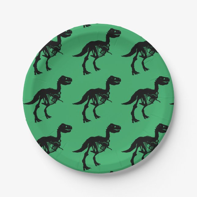 Dinosaurier Skelett Party Teller (Vorderseite)