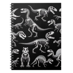Dinosaurier Skelette Weiße Fossilien Knochen Notizblock