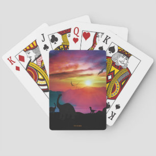 Dinosaurier-Sonnenuntergang Spielkarten