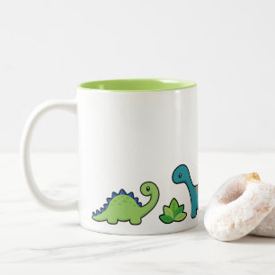 Dinosaurier-Spaß-Tasse Zweifarbige Tasse