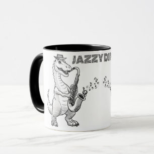 Dinosaurier spielt Saxophon-Tasse Tasse