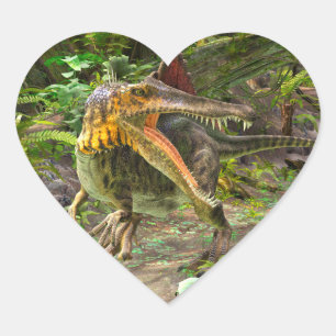 Dinosaurier Spinosaurus Herz-Aufkleber