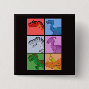 Dinosaurier Squares Button