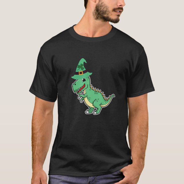 Dinosaurier St Patricks Day Boys Kids Kinderkind I T-Shirt (Vorderseite)