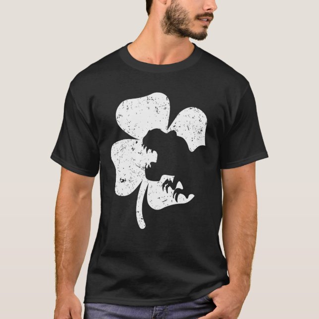 Dinosaurier St Patricks Day Boys Kids Kinderkind I T-Shirt (Vorderseite)