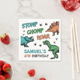 Dinosaurier stampfen, kauen, brüllen Geburtstagsfe Serviette