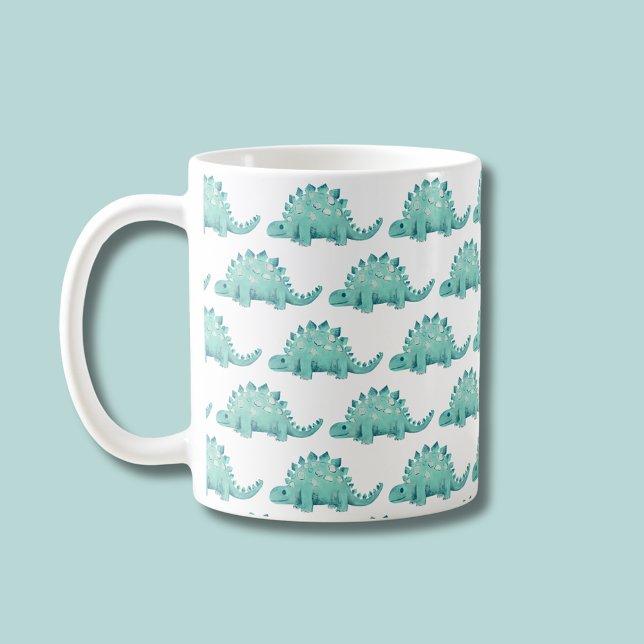 Dinosaurier Stegosaurus Kinder Tier Kaffeetasse (Stegosaurus dinosaur patterned coffee mug)
