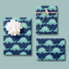 Dinosaurier Stegosaurus Kindergeburtstag Geschenkpapier Set