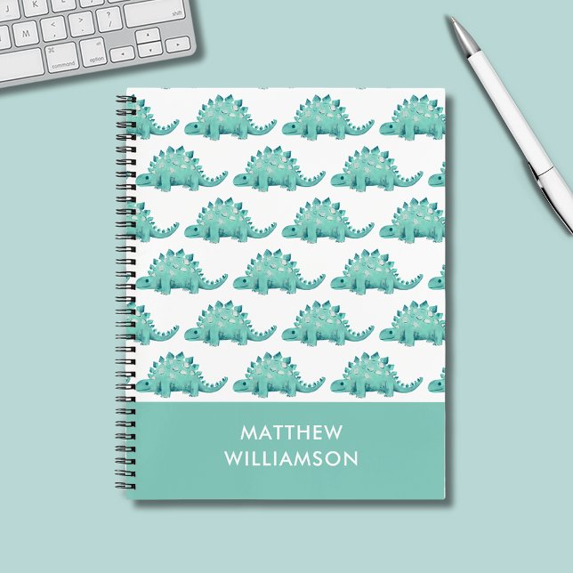 Dinosaurier Stegosaurus-Muster Name Notizbuch (Stegosaurus dinosaur personalized notebook)