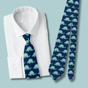 Dinosaurier Stegosaurus Muster navyblau Krawatte