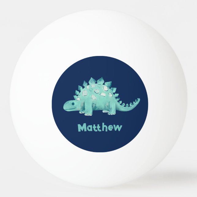 Dinosaurier Stegosaurus Vorname Tischtennisball (Vorderseite)