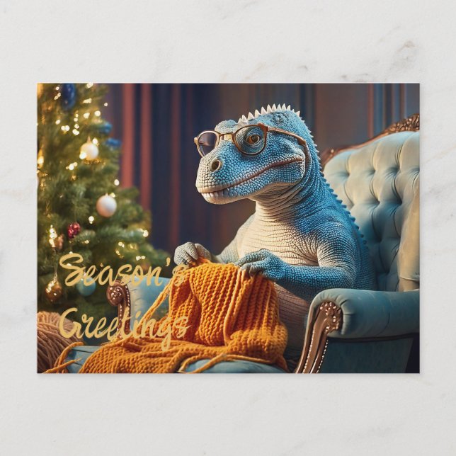 Dinosaurier Stricken Frohe Weihnachten (Vorderseite)