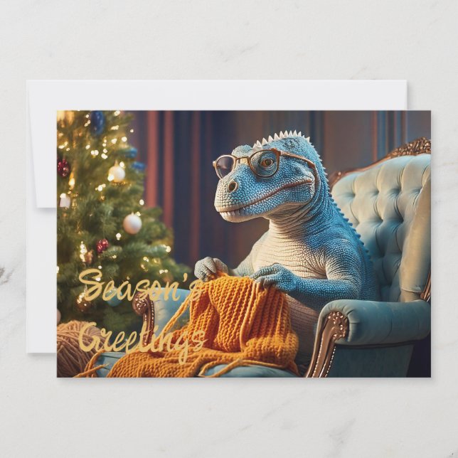 Dinosaurier Stricken Frohe Weihnachten (Vorderseite)