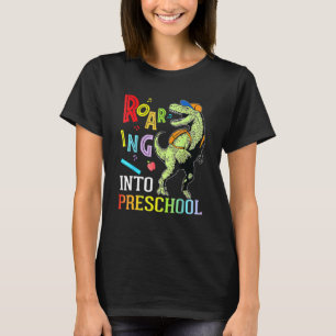 Dinosaurier Student Roaring in der Vorschule T-Shirt