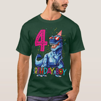 Dinosaurier T rex 4 Jahre alt T Kinder 4. Geburtst T-Shirt