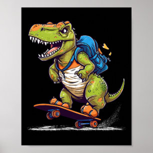 Dinosaurier T Rex Cool Skateboarding Dinosaur Skat Poster