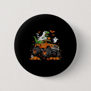 Dinosaurier T-Rex fährt Monstertruck Halloween Män Button