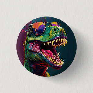 Dinosaurier T Rex Farbvolles Cooles Party Button