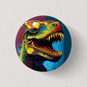 Dinosaurier T Rex Farbvolles Party Button
