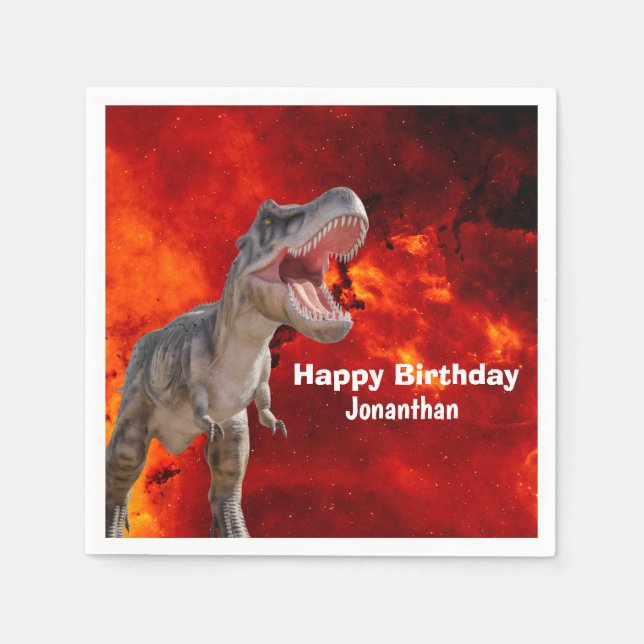 Dinosaurier T Rex Fire Jurassic World Serviette (Vorderseite)