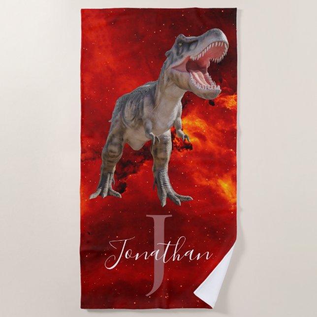Dinosaurier T Rex Fire Jurassic World Strandtuch (Vorderseite)
