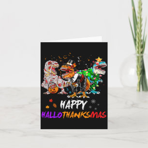 Dinosaurier T Rex Frohes Hallothanksmas Halloween Karte