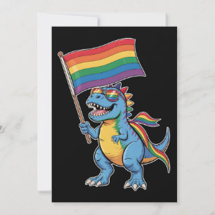 Dinosaurier T Rex Gay Pride LGBTQ Ally Rainbow Fla Einladung