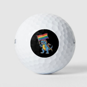 Dinosaurier T Rex Gay Pride LGBTQ Ally Rainbow Fla Golfball