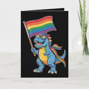 Dinosaurier T Rex Gay Pride LGBTQ Ally Rainbow Fla Karte
