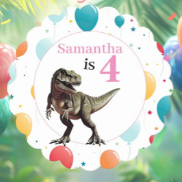 Dinosaurier T Rex Geburtstag Pink Untersetzer