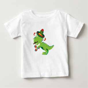 Dinosaurier T-Rex Mexikaner Cinco De Mayo scherzt Baby T-shirt