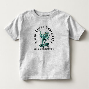 Dinosaurier T Rex mit Namen, bin ich 3 Jahre alt Kleinkind T-shirt
