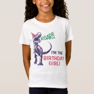 Dinosaurier T-Rex Party-Hut-Rosa-lila T-Shirt