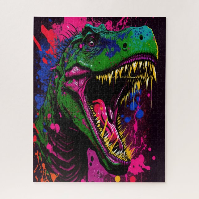 Dinosaurier T Rex Pink Puzzle (Vertikal)