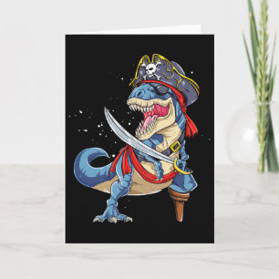 Dinosaurier T Rex Pirat Jolly Roger Halloween Lust Karte