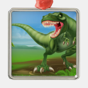 Dinosaurier T Rex Silbernes Ornament