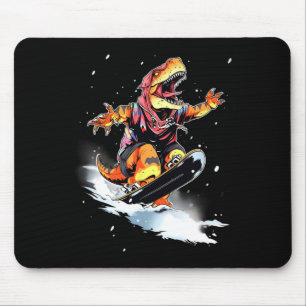 Dinosaurier T-Rex Snowboard Snowboard Snowboarder  Mousepad