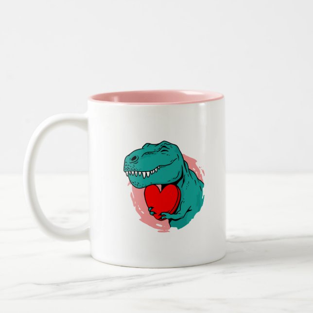 Dinosaurier-Tag Zweifarbige Tasse (Links)