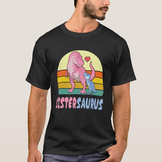 Dinosaurier tanzen glücklich zu mir Bruder Sis T-Shirt (Vorderseite)